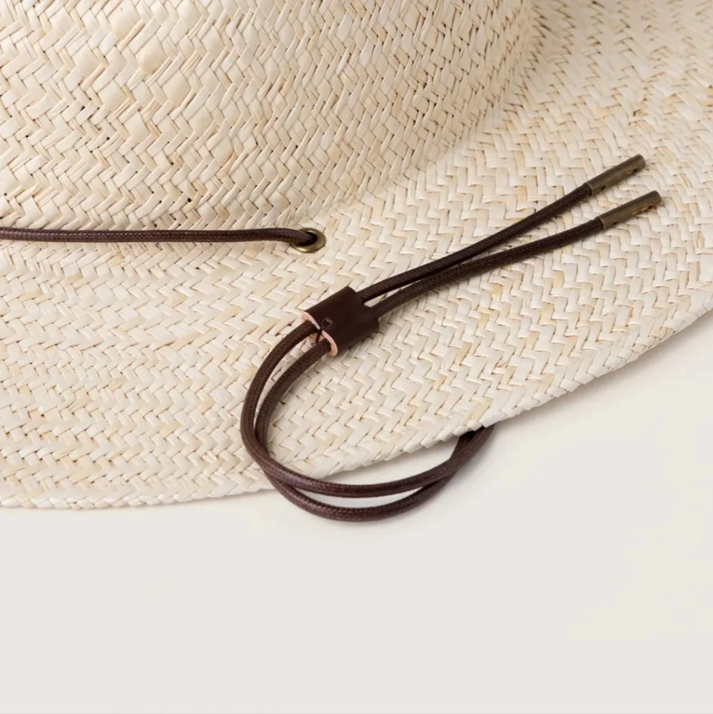 NWT WILL + BEAR AUSTRALIAN Rider Bone White Palm Straw Hat Unisex Medium